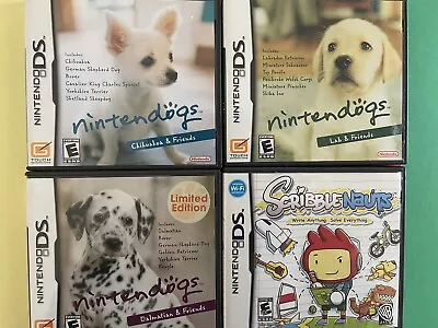 Lot Of 4 DS Games (TESTED WORKING) (2006) Nintendogs & Scribblenauts • $35