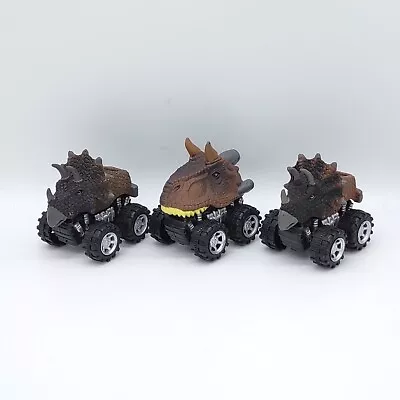 Mini Dinosaur Pull Back Monster Truck Lot Of 3_S27 • $3.95