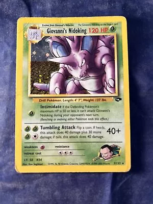 Pokémon  Giovanni's Nidoking Gym Challenge 7/132 Holo Unlimited Holo Rare Poor • $14.25