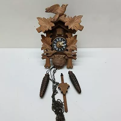 Vintage Wooden German Carved Cuckoo Clock (UNTESTED) • $21.50