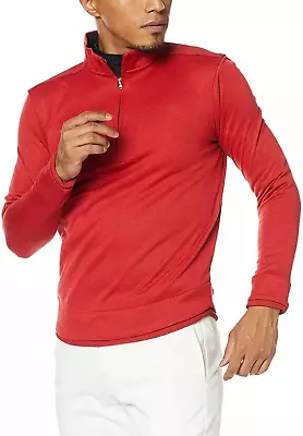 New Under Armour Men's UA Lightweight Sweater Fleece 1/2 Zip Medium Red • $29.99