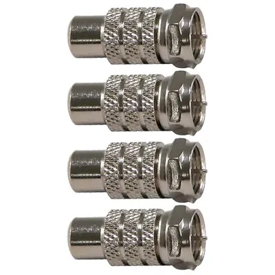 4x F Type Coax Coaxial Male Plug To RCA Female Jack RF Connector Adapter TV SAT • $14.13
