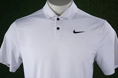 Men’s Small Nike Dri-fit Vapor Tipped Off-white / Black Golf Polo Vgc ~ L@@k!! • $29.96