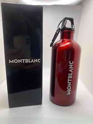 Montblanc Water Bottle Canteen Rossa Red Stainless Steel Logo Spell Out NEW • $20