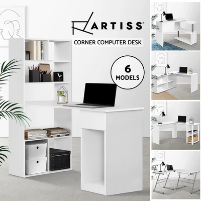$170.95 • Buy Artiss Corner Computer Desk Home Office Desks Study PC Laptop Table Shelves