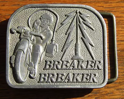 Vintage 1976 Breaker Breaker Cb Radio Tower Motorcycle Belt Buckle Freedom • $14.99