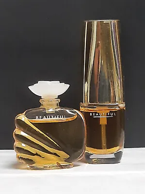 Lot Of 2 Beautiful By Estee Lauder .16 Oz Spray EDP & Mini Perfume Miniature • $14.95