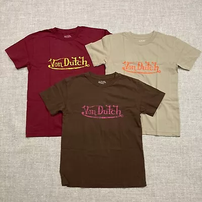 Von Dutch Womens Signature Logo T-Shirts In 3 Colors! • $11.99