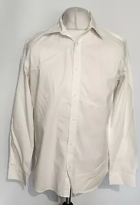 Calvin Klein Shirt Mens Small White Long Sleeve Cotton Blend Casual • £12.74