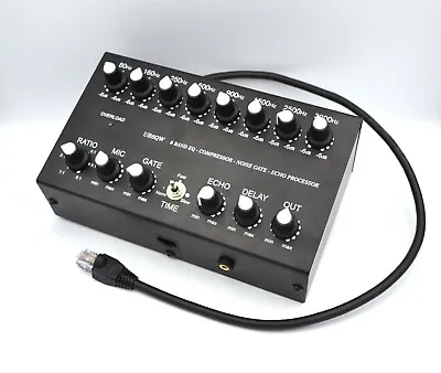 XLR 8 Band YAESU Sound Equalizer NOISE GATE Echo Compressor Radio RJ-45 FT-710 • $150
