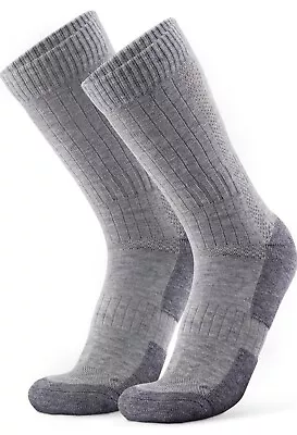 TREAD Merino Wool Hiking Crew Socks Unisex 1 Pair Cushioned Grey UK 7.5-11 • £4.99