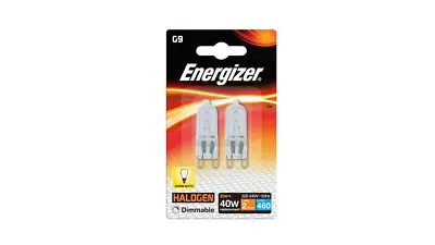 2 X Energizer Eco G9 Halogen Bulb Lamp | 460 Lumens 33w/40w Warm White  Dimmable • £2.99