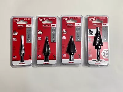 Milwauke Step Drill Bits 48-89-9249 48-89-9209 48-89-9204 48-89-9201 #4 #9 • $18