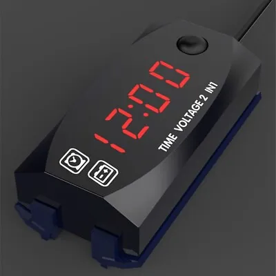 £9.74 • Buy Universal Digital Car Boat LED Voltmeter Voltage Gauge Time Clock Meter Switch