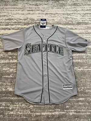 SEATTLE MARINERS Majestic AUTHENTIC Cool Base Grey Blank Jersey Size Medium • $69.99