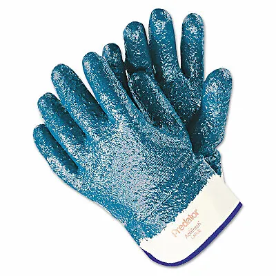 Memphis Predator Premium Nitrile-Coated Gloves Blue/White Large 12 Pairs 9761R • $57.10