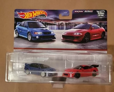 Hot Wheels Car Culture Mitsubishi Eclipse & Lancer EVO VI 2 Pack Premium 1:64 • $25