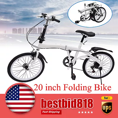 20-inch Folding Bike Bicycle 6 Speed Double V Brake Bike Cycling Carbon Steel • $175.75