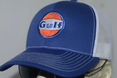 Gulf Oil Hat Vintage Style Trucker Cap Petrobilia Gasoline Gas Pump Sign Station • $20.99