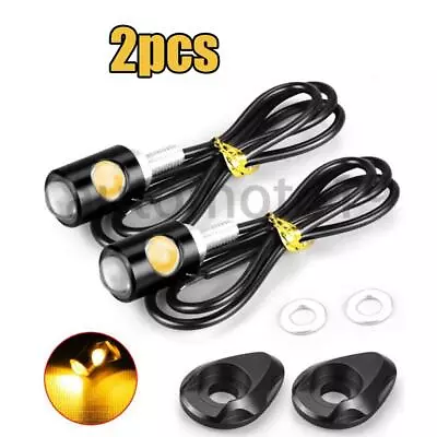 Motorcycle Mini LED Turn Signal Light Amber Blinker Indicator Lamp Universal 2PC • $10.88