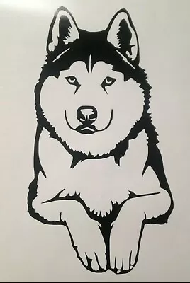 £3.49 • Buy 1x Husky Dog Car Van Vinyl Stickers Decal Window Black