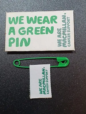 Macmillan Cancer Support We Wear A Green Pin Charity Badge • £4.49