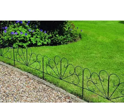 Lawn Edging Border Garden Fencing Black Iron Weather Resistant Portable Storable • £29.99