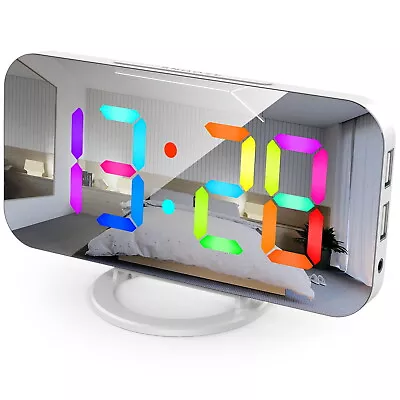 3D Projection Alarm Clock  Digital Clock With USB Charger LED Display • £16.69