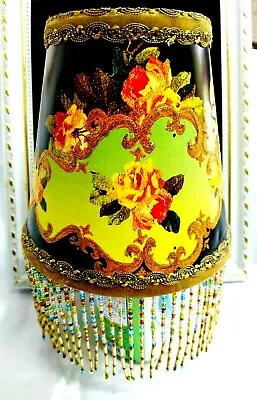 Michal Negrin Romantic Designed Lamp Shade With Bead Fringes Vintage Unique 01 • $79