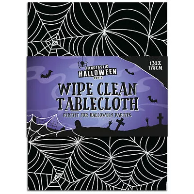 Halloween Wipe Clean Tablecloth - 132cm X 178cm Spooky Effect Party Decoration • £4.69