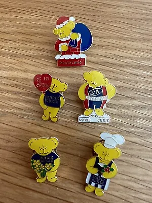 5 X Vintage Marie Curie Cancer Badges Teddy Bear Enamel Collectors  • £3.99