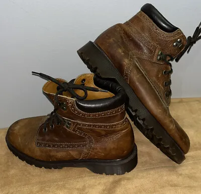 Vintage Made In England Doc Martens Boots Men Size 6 Brown • $99