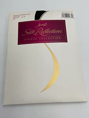 VTG Hanes Pantyhose Silk Reflections Chevron Openwork Tights Control Top EF Jet • $10.47