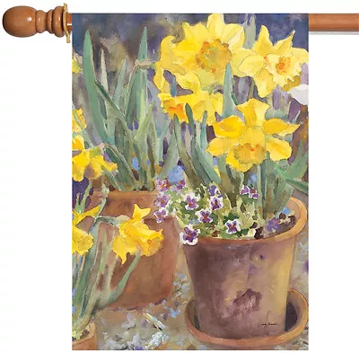 Toland Potted Daffodils 28x40 Colorful Spring Flower House Flag • $15.98