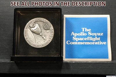 $3.25 • Buy NobleSpirit No Reserve (CO) Apollo Soyuz Spaceflight Comm .999 Fine Silver Medal