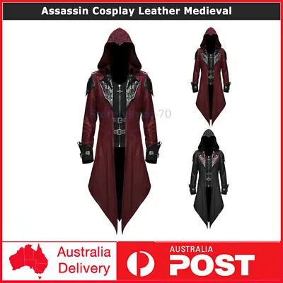 Assassin Cosplay Leather Medieval Renaissance Costume Victorian Knight Tailcoat • $39.42