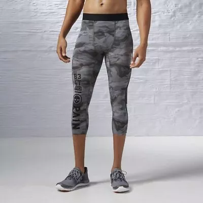 [AI1654] Mens Reebok One Series Elite QC 3/4 Tights - Grey • $34.99