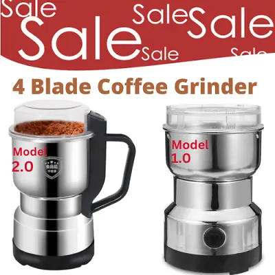 300W Electric Coffee Grinder Grinding Milling Nut Bean Spice Matte Blade Blender • £13.99