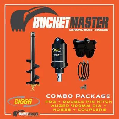 DIGGA AUGER COMBO PACKAGE - PD3 AUGER DRIVE+400Di AUGER +DOUBLE PIN HITCH - FOR  • $3300