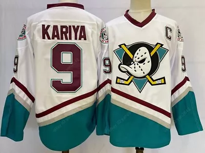 Movie Paul Kariya #9 Mighty Ducks Of Anaheim Hockey Jersey Men's Stitched White • $37.99