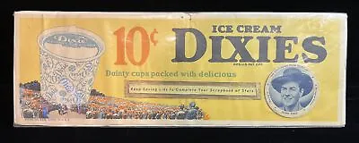 RARE HTF 1939 Vintage/Antique Dixie Ice Cream Sign Dixie’s Trolley Sign W/LID! • $250