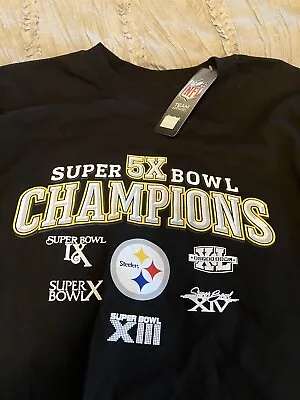 PITTSBURGH STEELERS Football 5X Super Bowl Champions REEBOK Vintage 2XL Shirt • $24.99