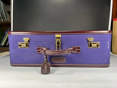 T. Anthony Hard Side Purple/Blue Canvas & Leather Suitcase 25 X 9 X 16 Inches 1 • $746.25