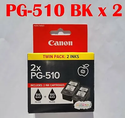 2pcs Genuine Canon PG-510 Black MP490 MP480 MP282 MP280 MP270 MP250 MP240 MP230 • $44