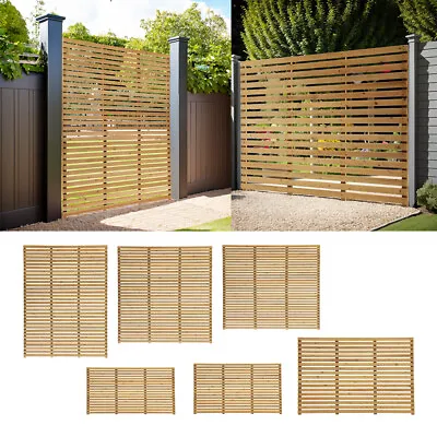 Slatted Bar Gate Wooden Horizontal Larch Wood Field Fencing Fence Panels Treated • £105.95