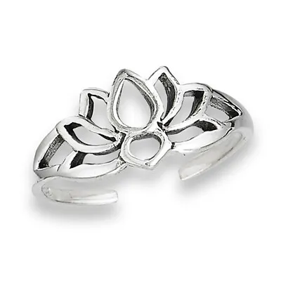 $8.79 • Buy Filigree Flower Lotus Silhouette Sterling Silver Peace Bohemian Toe Ring Band