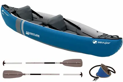 Sevylor Adventure Kit 2 Person Inflatable Canoe Kayak Pump Paddles Bag #4955 • £204.99