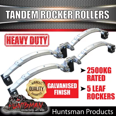 5 Leaf 2500Kg Dacromet Rocker Roller Tandem Trailer Spring Set Shot Peened Gal  • $475