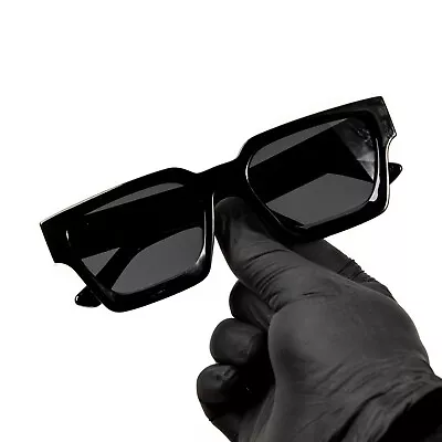 Large Dark Black Tint Mens Top Quality Acetate Hip Hop Fashion Sunglasses • $15.99