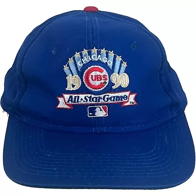 Vintage 1990 All Star Game Chicago Cubs Baseball Hat MLB The G Cap Blue Korea • $25.46